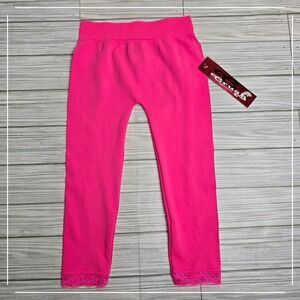 Crush Original Girls Hot Pink Lace Trim Capri Leggings Kids Size 2T-4T NWT